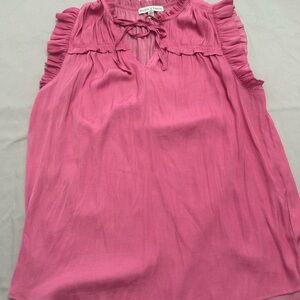 Madison Pink Ruffle Sleeveless Blouse